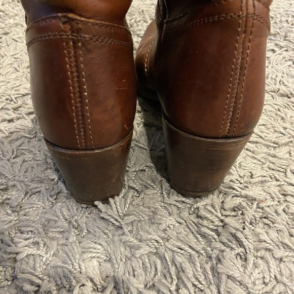 Frye Women's Chestnut Leather Heeled Boots - Picture 12 of 16